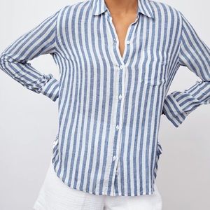 Rails linen blend striped blouse